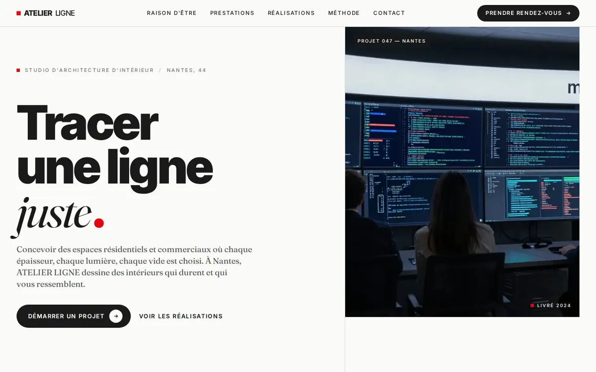 Aperçu du site ATELIER LIGNE — Swiss / typographique